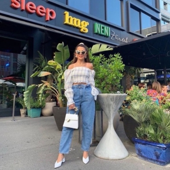 Zara Tops - Zara Rustic Puff Sleeve Cropped Top